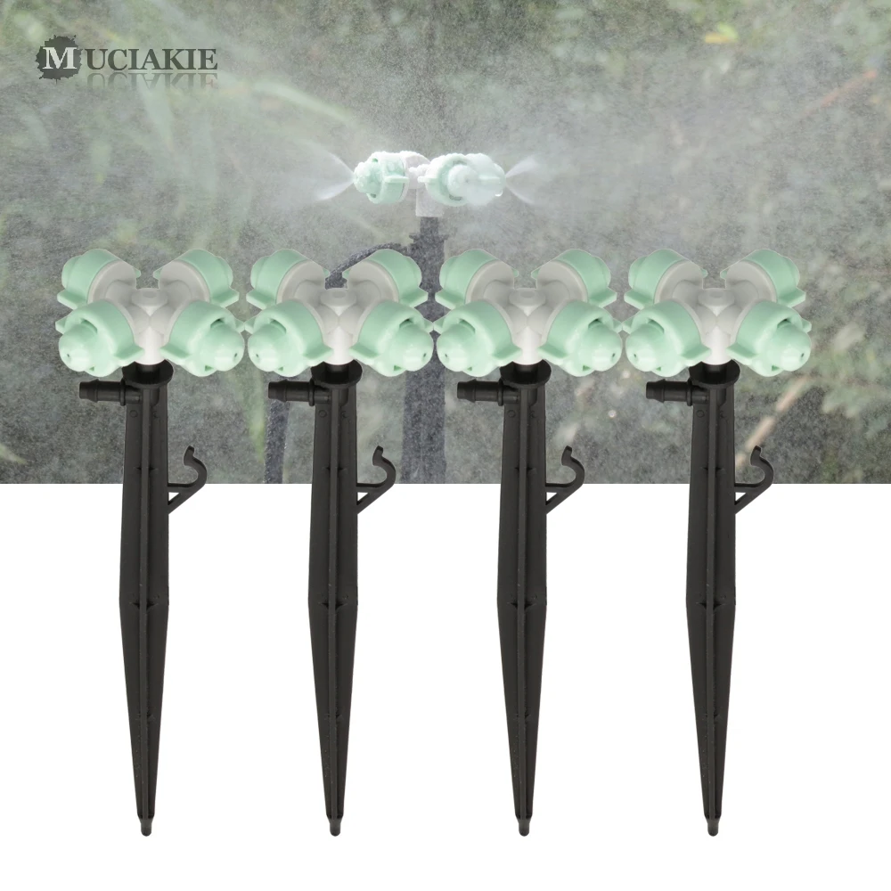 MUCIAKIE 10PCS Cross Mist Sprinklers on Stake Irrigation Mist Fog Micro Nozzle Spray 40 LPH Cooling Nozzle Greenhouse Watering
MUCIAKIE 10PCS Cross Mist Sprinklers on Stake Irrigation Mist Fog Micro Nozzle Spray 40 LPH Cooling Nozzle Greenhouse Watering