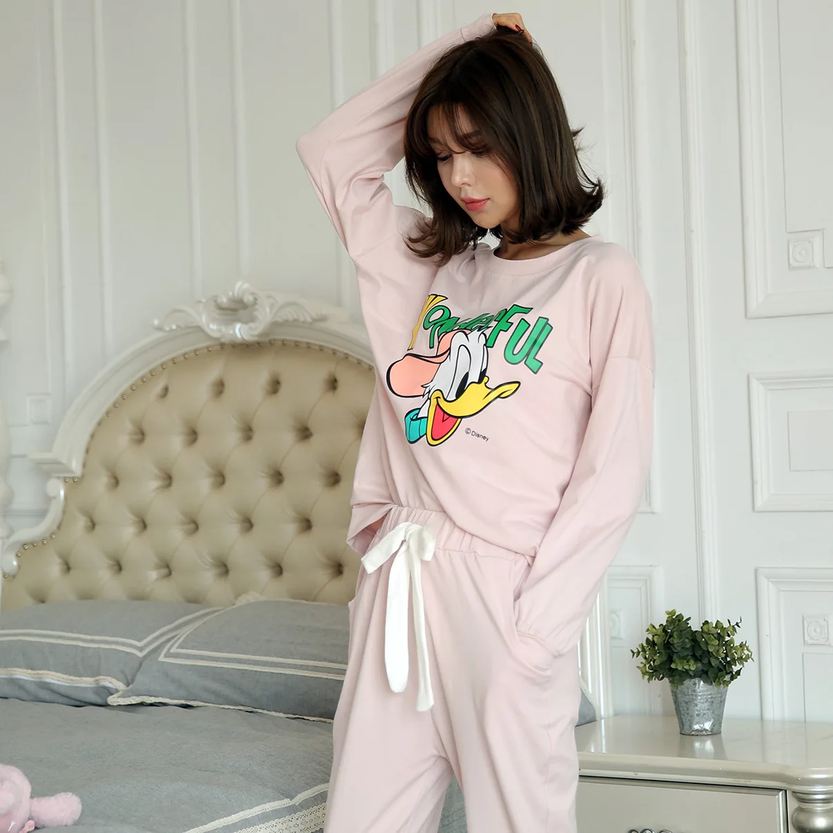 Spring New Style Pajamas Women's Cartoon Cute Loose And Plus-sized Laziness Pajamas Long Sleeve Pure Cotton Korean-style Casual
Spring New Style Pajamas Women's Cartoon Cute Loose And Plus-sized Laziness Pajamas Long Sleeve Pure Cotton Korean-style Casual