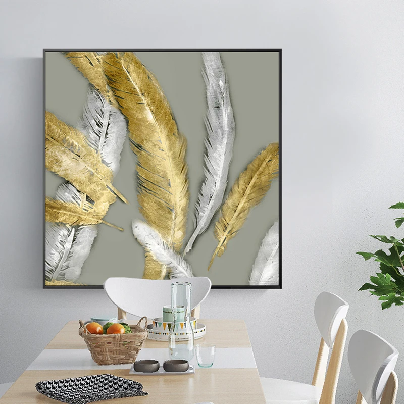 Nordic Style Minimalism Gold Feathers Canvas Paintings Wall Art for Living Room Abstract Art Square Posters Modern Pictures
Nordic Style Minimalism Gold Feathers Canvas Paintings Wall Art for Living Room Abstract Art Square Posters Modern Pictures