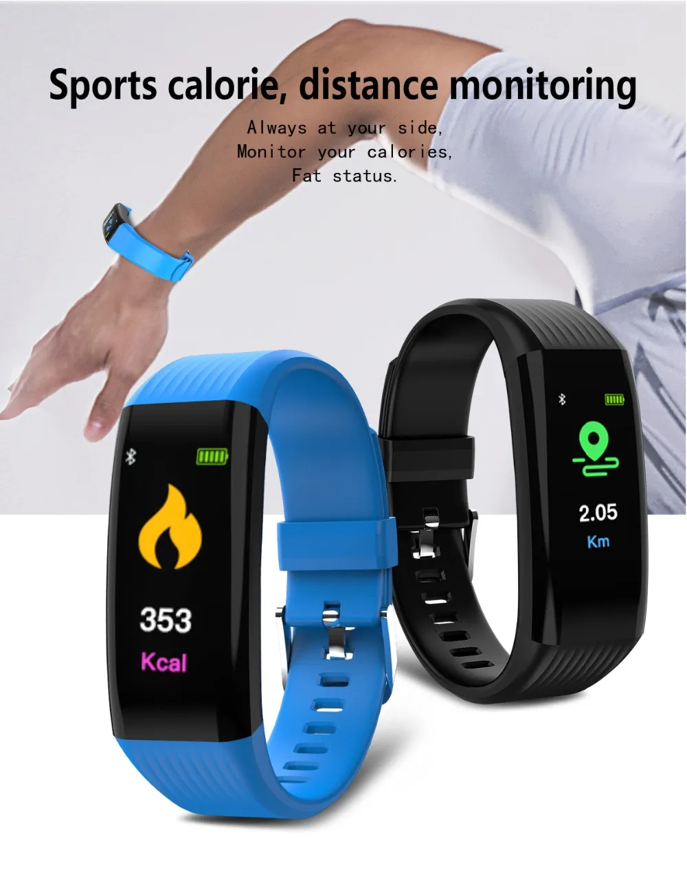 Fitness Tracker with Blood Pressure Heart Rate Activity Step Counter Calorie Plating Smart Bracelet For Kids Women Men