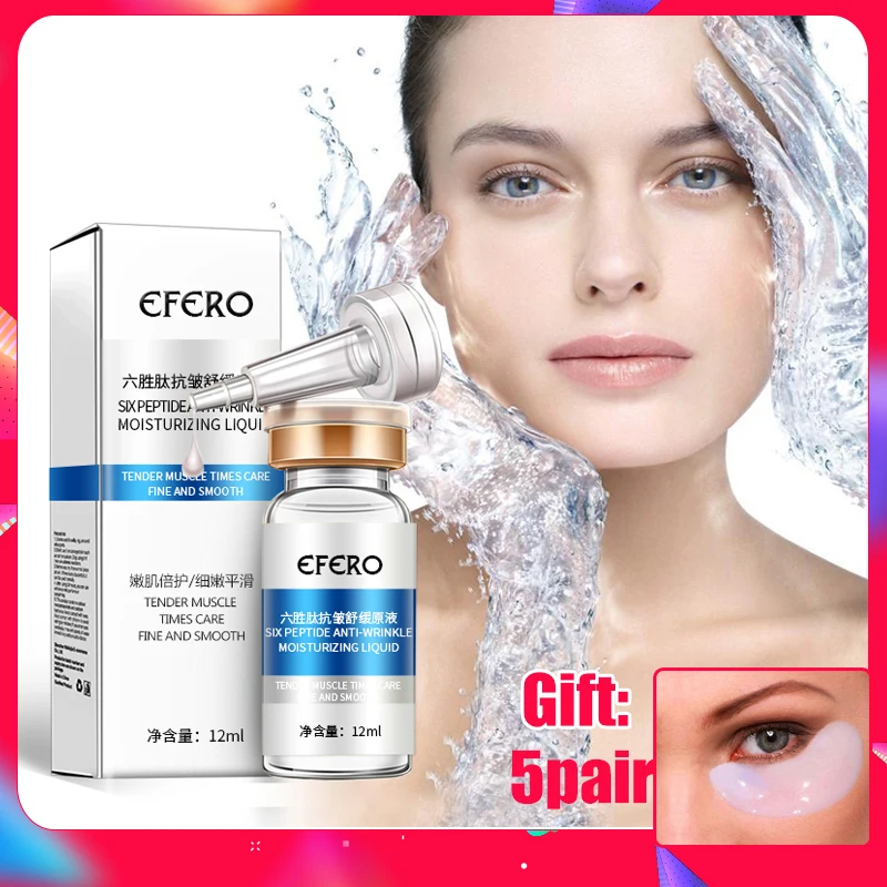 EFERO Six Peptides Serum Anti Aging Wrinkle Remover Face Cream Skin Care Product Anti-Aging Argireline Serum Face moisturizing
EFERO Six Peptides Serum Anti Aging Wrinkle Remover Face Cream Skin Care Product Anti-Aging Argireline Serum Face moisturizing