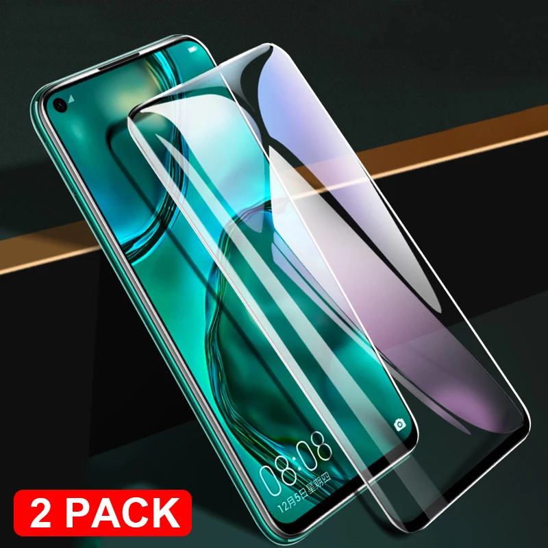 For Huawei P40 Lite Tempered Glass Full Cover Screen Protector HUAWEI P 40 Global 2020 Armor Film (2 Pack) | Мобильные телефоны и