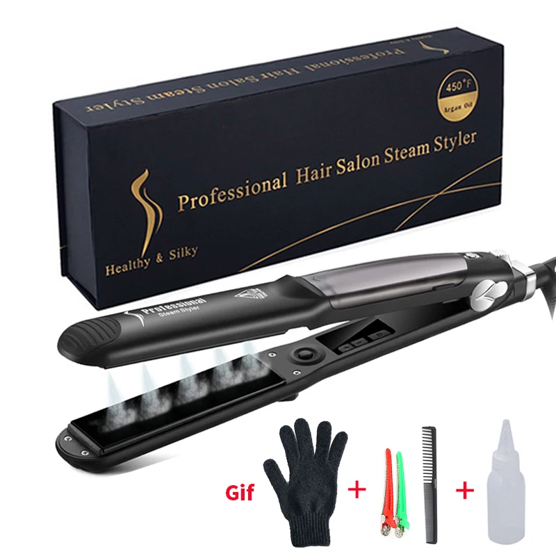 Professional Steam Hair Straightener Ceramic Vapor Hair Flat Iron Seam Hair Straightening Iron Curler Steamer Hair Styling Tool
Professional Steam Hair Straightener Ceramic Vapor Hair Flat Iron Seam Hair Straightening Iron Curler Steamer Hair Styling Tool