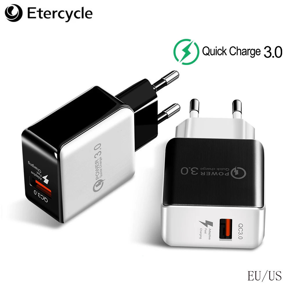 Etercycle Mobile Phone Charger QC3.0 Quick Charge for iPhone X MAX 7 8 Fast Charging for Samsung S9 S10 A50 Xiaomi Huawei P20
Etercycle Mobile Phone Charger QC3.0 Quick Charge for iPhone X MAX 7 8 Fast Charging for Samsung S9 S10 A50 Xiaomi Huawei P20