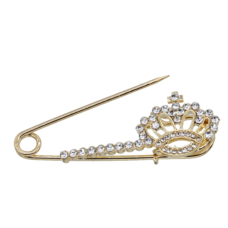 Classic clothes buckle rhinestone ladies 's crystal crown brooch