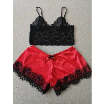 2020 Sexy Lingerie Pajamas for Women Lace Pajamas Set V-collar Pijamas Women Summer Sleepwear Sexy Top And Shorts Pajama Set New
2020 Sexy Lingerie Pajamas for Women Lace Pajamas Set V-collar Pijamas Women Summer Sleepwear Sexy Top And Shorts Pajama Set New