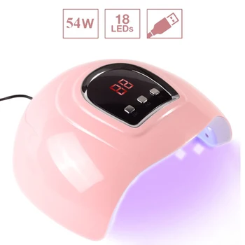 54W 18LEDs UV GEL Curing Light LED Nail Lamp Digital Display Fast Nail Dryer Nail Light for Fingernail Toenail Gel Polish Makeup
54W 18LEDs UV GEL Curing Light LED Nail Lamp Digital Display Fast Nail Dryer Nail Light for Fingernail Toenail Gel Polish Makeup