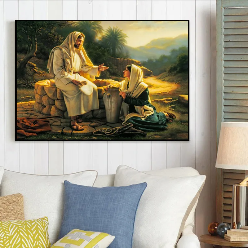 Famous Painting Jesus and The Samaritan Woman Canvas Painting Posters and Prints Wall Art Pictures for Living Room Home Decor
Famous Painting Jesus and The Samaritan Woman Canvas Painting Posters and Prints Wall Art Pictures for Living Room Home Decor