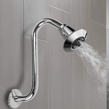 High Rise Shower Arm with Flange,"S" Shaped Shower Head Extension Arm, 10 Inch Chrome Shower Arm Extension
High Rise Shower Arm with Flange,"S" Shaped Shower Head Extension Arm, 10 Inch Chrome Shower Arm Extension