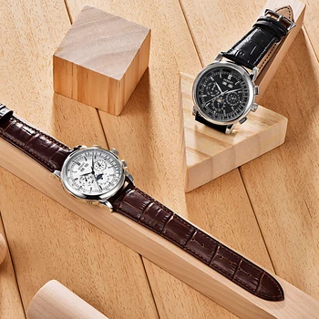 Hot self winding DEBERT men's watch 42mm white dial brown strap date week indicator polished case automatic watch
Hot self winding DEBERT men's watch 42mm white dial brown strap date week indicator polished case automatic watch