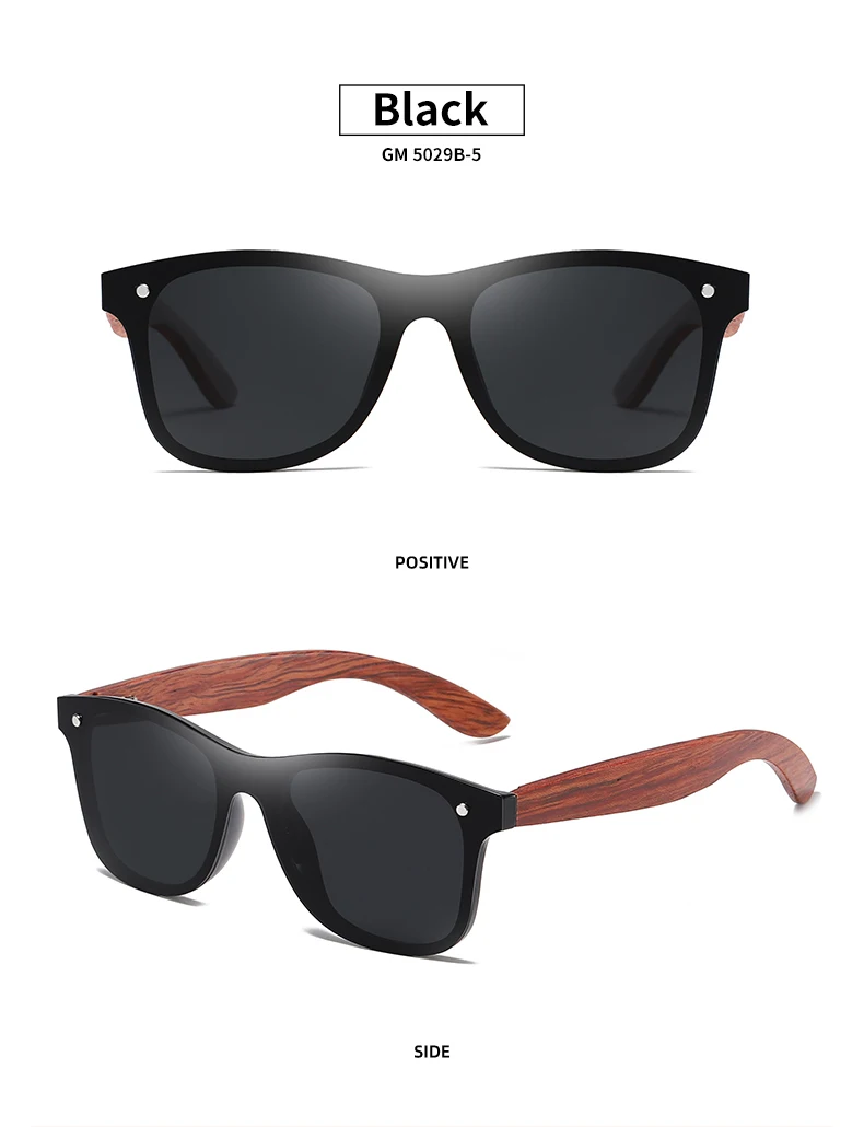 New Brand Wooden Vintage Sunglasses Men Polarized Flat Lens Rimless Square Frame Women Sun Glasses