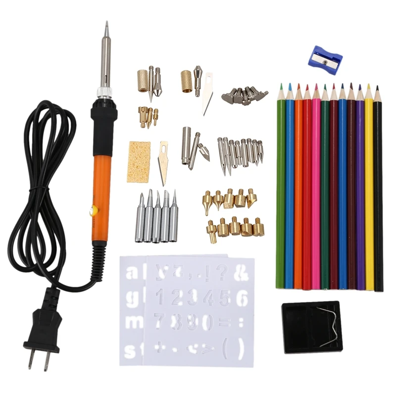 82PCS Wood Burning Kit Professional Pyrography Set with Adjustable Temperature 200~450°C Electric Iron for Wood Carving/Embossin
82PCS Wood Burning Kit Professional Pyrography Set with Adjustable Temperature 200~450°C Electric Iron for Wood Carving/Embossin