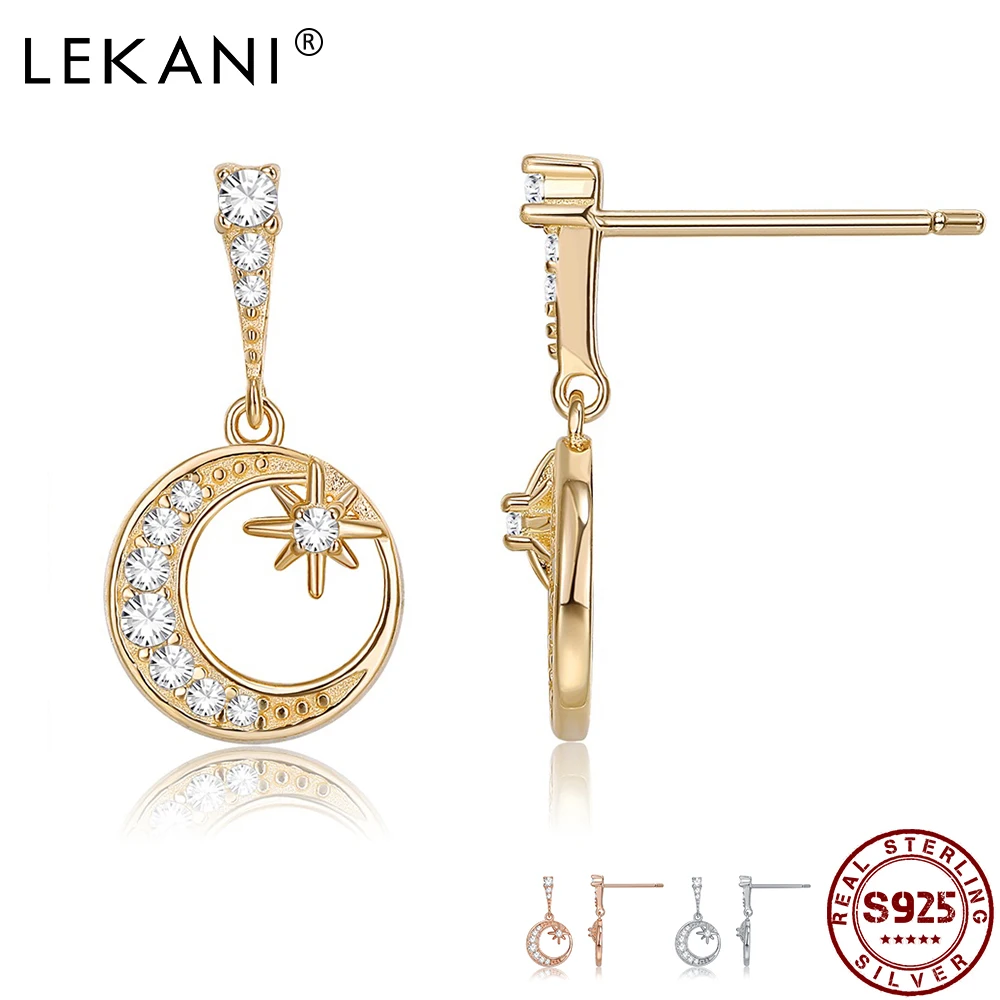 LEKANI Silver 925 Earrings Moon and Anise stars Romantic Drop Earrings Women's Earrings 5A Cubic Zirconia Silver Fine Jewelry
LEKANI Silver 925 Earrings Moon and Anise stars Romantic Drop Earrings Women's Earrings 5A Cubic Zirconia Silver Fine Jewelry