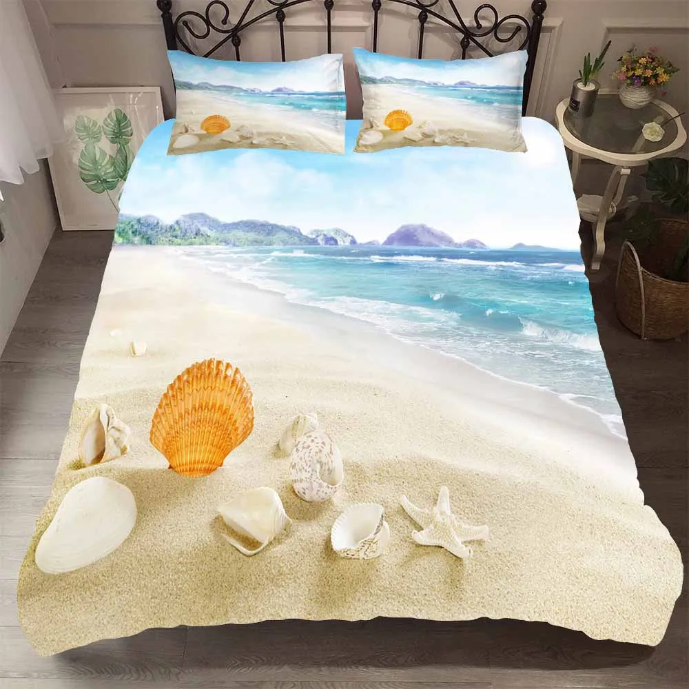 Bed Comforters Scenery Bed Cover Beach and Seashells Pattern Home Textiles Bedroom Clothes King Single Size Ducet Cover
Bed Comforters Scenery Bed Cover Beach and Seashells Pattern Home Textiles Bedroom Clothes King Single Size Ducet Cover