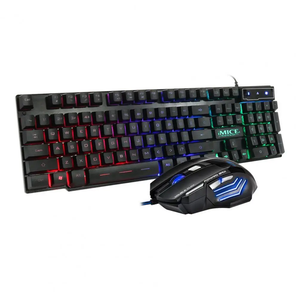 IMICE Keyboard Mouse Set Backlit Multi Colors ABS Waterproof Wired Gaming Keyboard Mouse for Notebook Desktop
IMICE Keyboard Mouse Set Backlit Multi Colors ABS Waterproof Wired Gaming Keyboard Mouse for Notebook Desktop