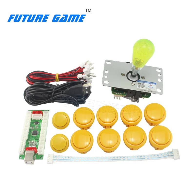 Фото Mini Arcade Machines Accessiored For Sale With DIY Yellow arcade button light joystick kit To home game | Спорт и развлечения