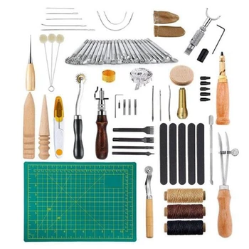 Leather Craft Sewing and Punching Tool Set Set Cutter Carving Work Splicing Tool Set