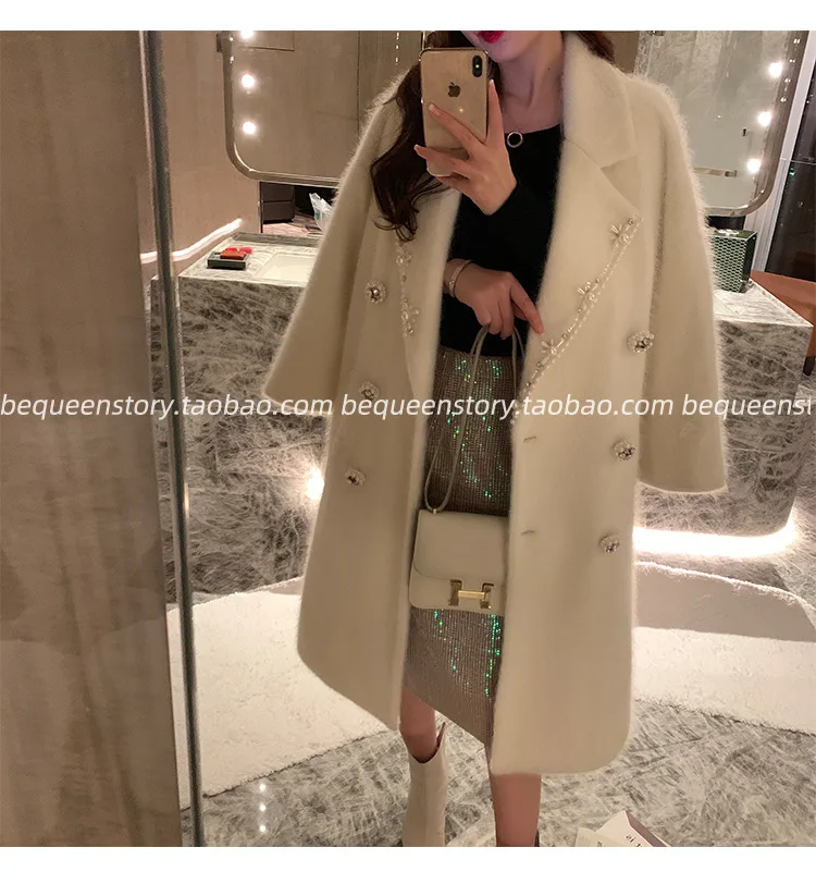 Yu Xiaoxiao 2019 Autumn Clothing New Style Haier Velvet Mid-length Elegant Woolen Overcoat Women's Crystal Beaded Bracelet Woole
Yu Xiaoxiao 2019 Autumn Clothing New Style Haier Velvet Mid-length Elegant Woolen Overcoat Women's Crystal Beaded Bracelet Woole