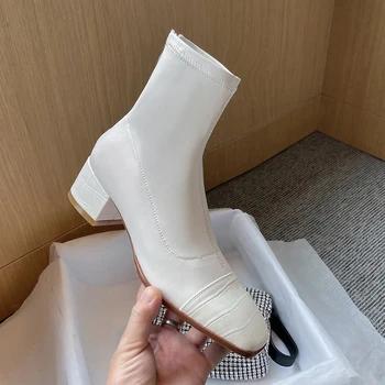 Natural Genuine Leather High Heel Short Boots Zip Square Toe Shoes Lady Autumn boots Winter Ankle Boots Women large 33-43
Natural Genuine Leather High Heel Short Boots Zip Square Toe Shoes Lady Autumn boots Winter Ankle Boots Women large 33-43