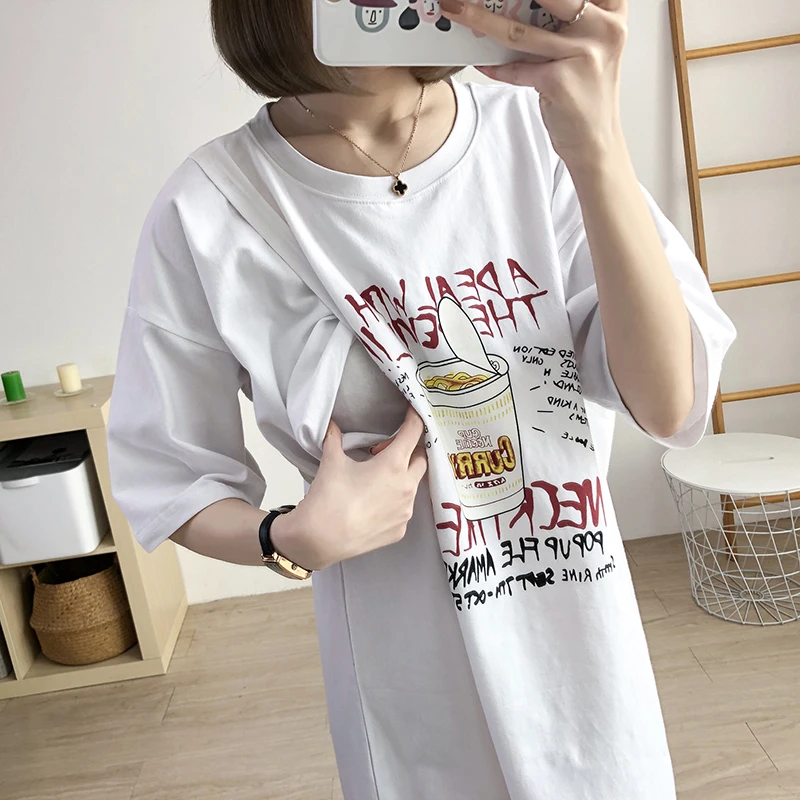 Summer Dress Mid-length Loose T-shirt Postpartum Wear Breastfeeding Clothes Breastfeeding Shirts Maternity Clothes 3929
Summer Dress Mid-length Loose T-shirt Postpartum Wear Breastfeeding Clothes Breastfeeding Shirts Maternity Clothes 3929