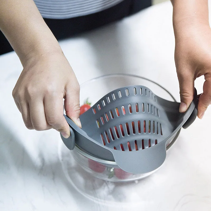 Kitchen Strain Strainer Clip On Silicone Colander Fits All Pots Bowls Kitchen Accessories VJ-Drop
Kitchen Strain Strainer Clip On Silicone Colander Fits All Pots Bowls Kitchen Accessories VJ-Drop