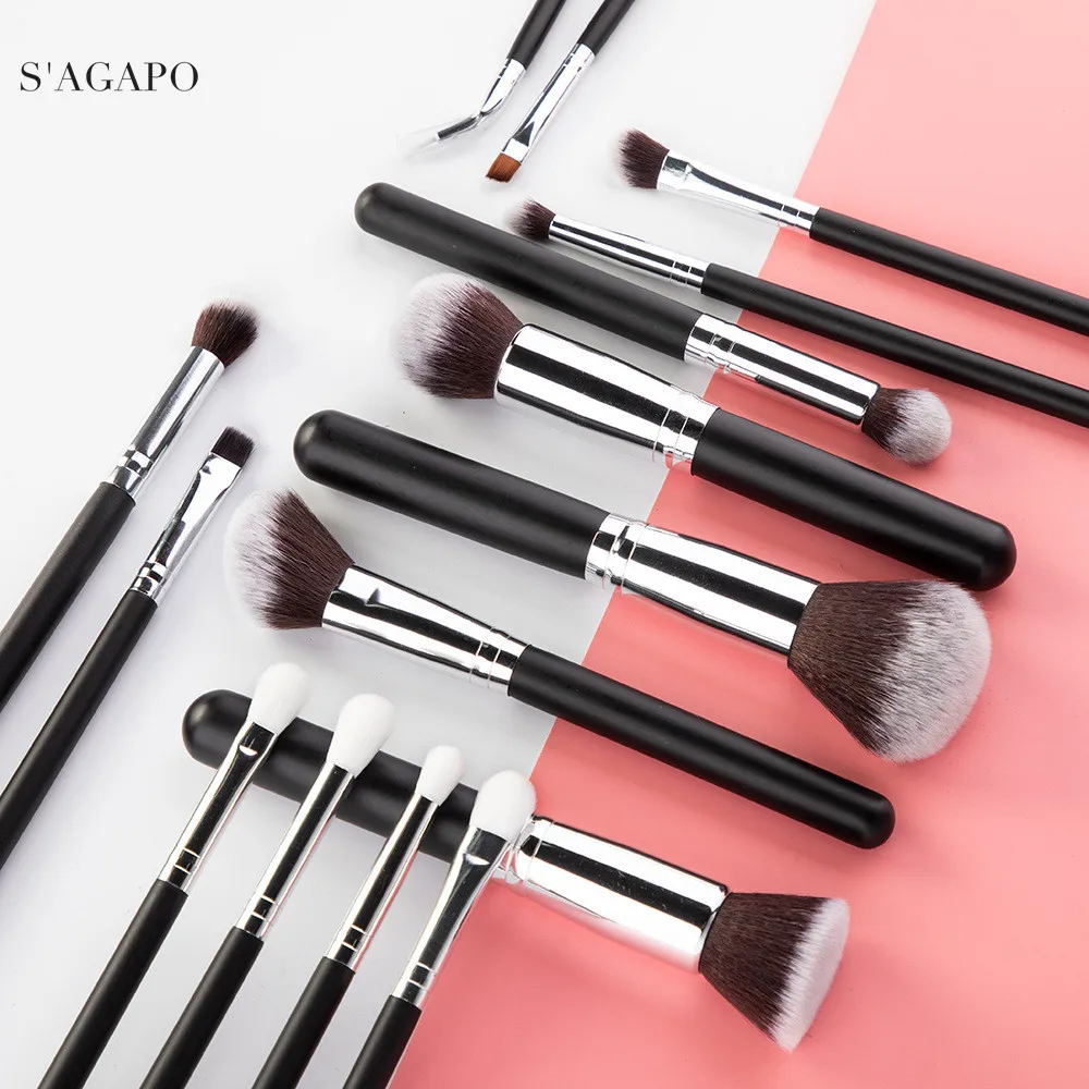 S'AGAPO 15ps Makeup Brushes Set For Eyeshadow Eyeliner Eyebrows Fundation Powder Concealer Blush Professional beauty Makeup tool
S'AGAPO 15ps Makeup Brushes Set For Eyeshadow Eyeliner Eyebrows Fundation Powder Concealer Blush Professional beauty Makeup tool