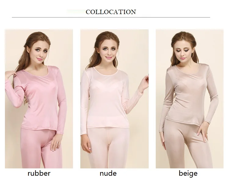 Women Sleepwear, Real Silk Women's Warm Clothing, Thermal Underwear, Female Suits