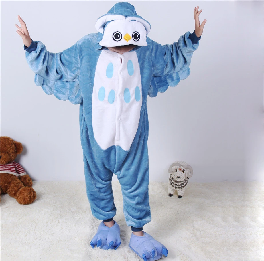 High Quality Blue Owl Kids Baby Flannel Hoodie Pajamas Costume licorne Cosplay Animal Onesies Sleepwear For Boys Girls Children
High Quality Blue Owl Kids Baby Flannel Hoodie Pajamas Costume licorne Cosplay Animal Onesies Sleepwear For Boys Girls Children