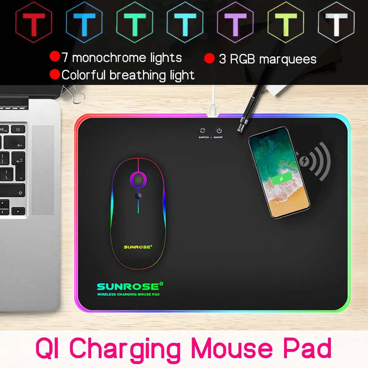QI Fast Wireless Charging Gaming Pad Mice LED RGB Light Colorful Mat USB Mirco Interface for Gamer Home Office
QI Fast Wireless Charging Gaming Pad Mice LED RGB Light Colorful Mat USB Mirco Interface for Gamer Home Office