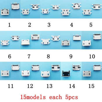 15 Models Mini Micro USB Connector Socket Jack 5 Pin Microphone Charging Port Female Connector For Sony Samsung ZTE Vivo etc
15 Models Mini Micro USB Connector Socket Jack 5 Pin Microphone Charging Port Female Connector For Sony Samsung ZTE Vivo etc