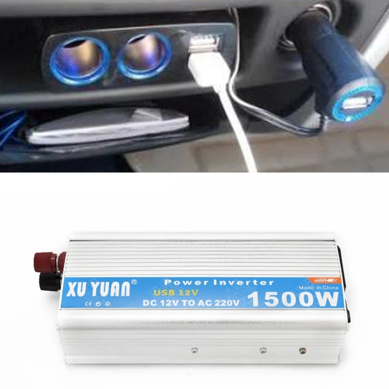 1500W Car and Home Power Inverter DC 12V/24V to AC 110V/220V Power Converter Short Circuit Automatic Protection Auto Inverter
1500W Car and Home Power Inverter DC 12V/24V to AC 110V/220V Power Converter Short Circuit Automatic Protection Auto Inverter