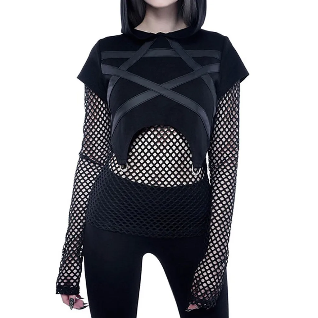 Crop Hoodies Sweatshirt Streetwear Kpop Clothes Short Top Mesh Long Sleeves Black Womens Clothing Casual Gothic Pullovers #L10
Crop Hoodies Sweatshirt Streetwear Kpop Clothes Short Top Mesh Long Sleeves Black Womens Clothing Casual Gothic Pullovers #L10