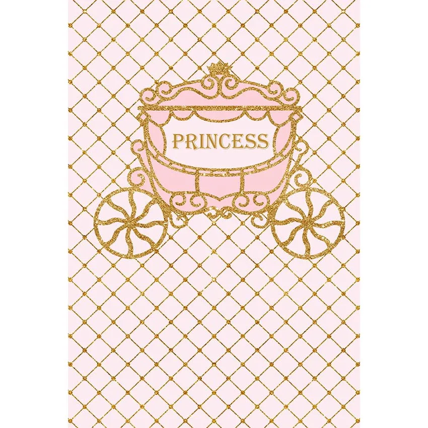 5x7ft Golden Grid Pink Princess Custom Photo Studio Background Backdrop Vinyl 220cm x 150cm | Электроника