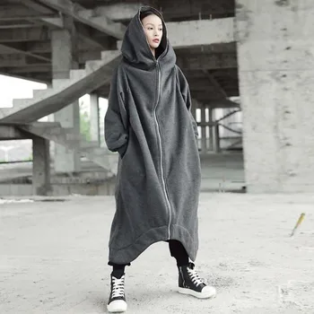 Oversized Women Solid Coats Long Sleeve Hooded Zipper Pocket Overcoat Personalized Street Long Outwear Abrigos Mujer Invierno #3
Oversized Women Solid Coats Long Sleeve Hooded Zipper Pocket Overcoat Personalized Street Long Outwear Abrigos Mujer Invierno #3