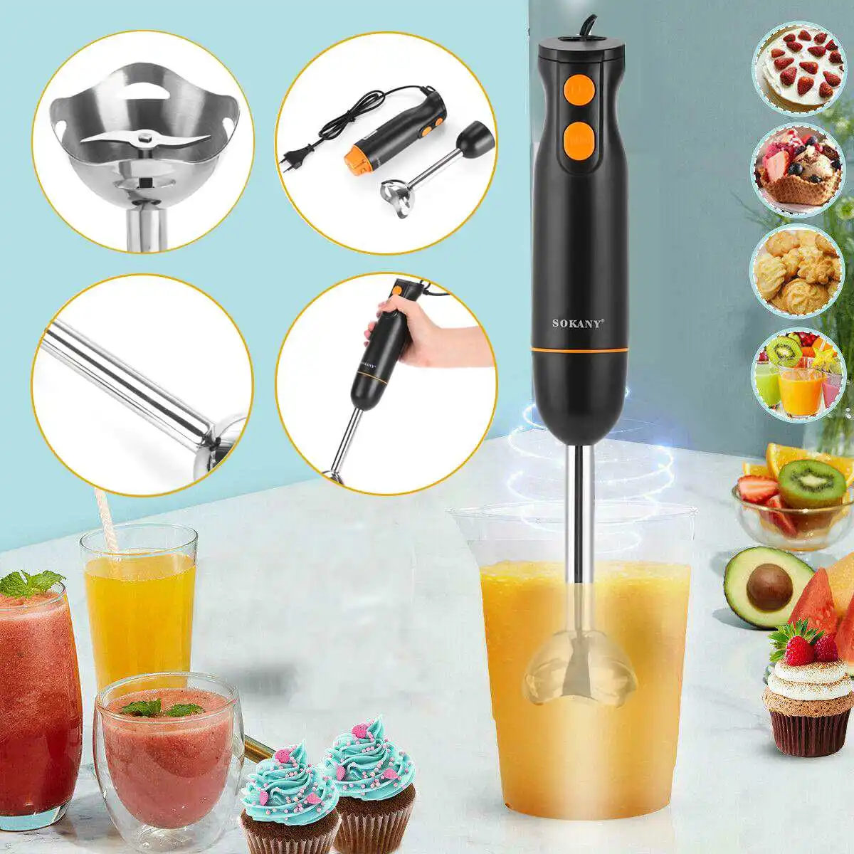 2Speed Hand Blender Electric Food Blender Mixer Kitchen Detachable Hand Food supplement machine Egg Beater Vegetable Stand Blend
2Speed Hand Blender Electric Food Blender Mixer Kitchen Detachable Hand Food supplement machine Egg Beater Vegetable Stand Blend