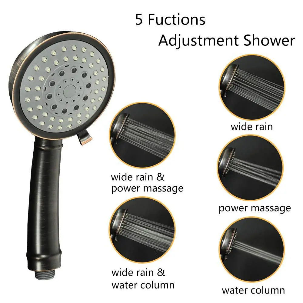 European Style Matte Brushed Brown Black Bronze Multi-function Hand Shower, Assorted Color Suit, Customized
European Style Matte Brushed Brown Black Bronze Multi-function Hand Shower, Assorted Color Suit, Customized