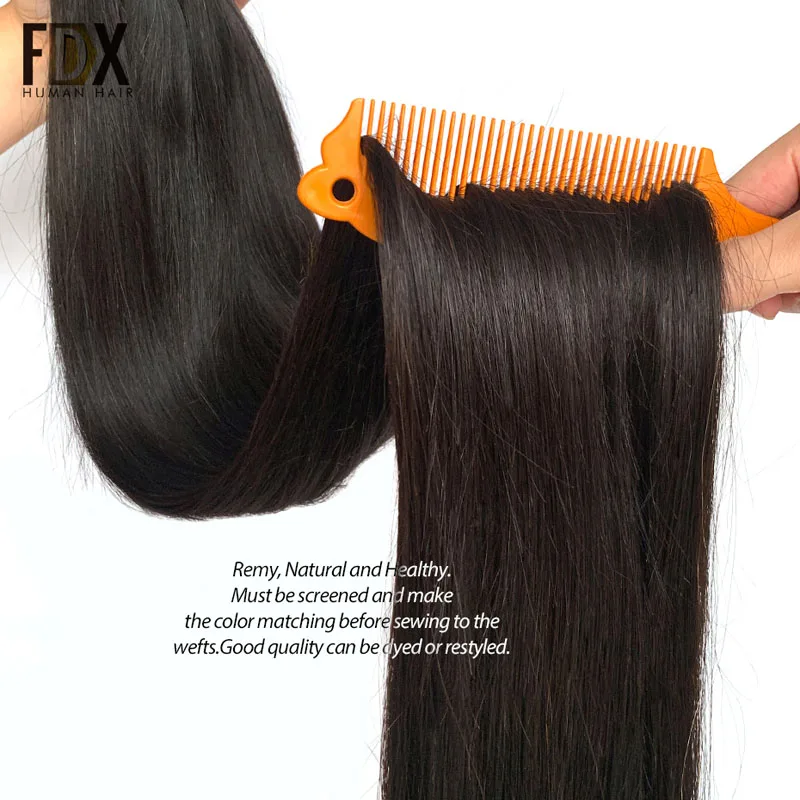 FDX 30 32 34 36 38 40 дюймов шелковистые прямые бразильские волосы волнистые пупряди 100%