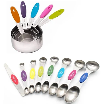 Measuring Cups Spoons Set Stainless Steel Measuring Cups and netic Measuring Spoons,Includ 5 Measuring Cups,7 Spoons 
Measuring Cups Spoons Set Stainless Steel Measuring Cups and netic Measuring Spoons,Includ 5 Measuring Cups,7 Spoons