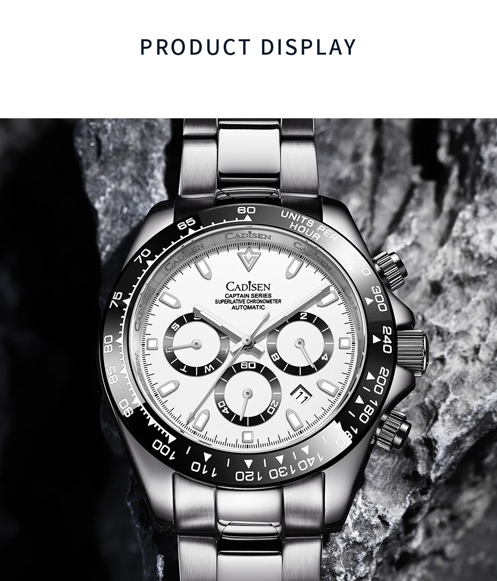 New CADISEN Top Brand 2021 Men's Automatic Mechanical Watches Luxury reloj Daytona Chronograph Men Waterproof Clock Reloj Hombre New CADISEN Top Brand 2021 Men's Automatic Mechanical Watches Luxury reloj Daytona Chronograph Men Waterproof Clock Reloj Hombre