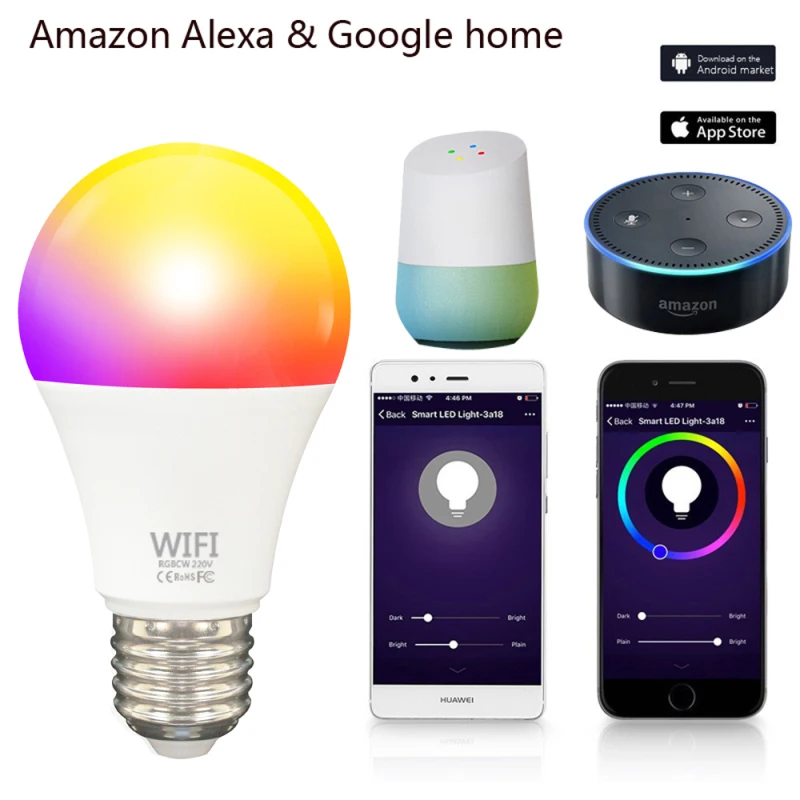 1pcs E27/B22 Led Lamp Smart Light WiFi Voice App Control RGB Dimming Multi-color Smart Light Bulb Work With Alexa Google Home
1pcs E27/B22 Led Lamp Smart Light WiFi Voice App Control RGB Dimming Multi-color Smart Light Bulb Work With Alexa Google Home