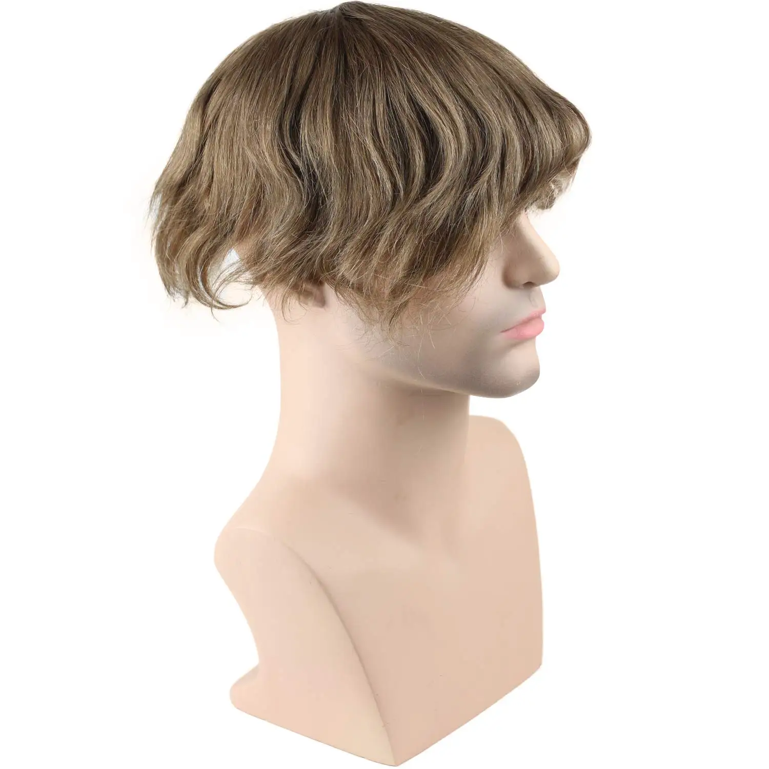 Toupee For Men Hair Pieces 100% European Virgin Human Hair Replacement System For Men 10"x8" Toupee Men #18 Light Brown Color
