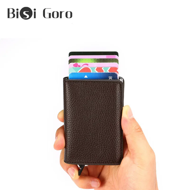 BISI GORO RFID Wallet Litchi Soft Leather Card Case Information Protector Safety Clutch Fashion Pop-Up Card Holder Aluminum Box
BISI GORO RFID Wallet Litchi Soft Leather Card Case Information Protector Safety Clutch Fashion Pop-Up Card Holder Aluminum Box