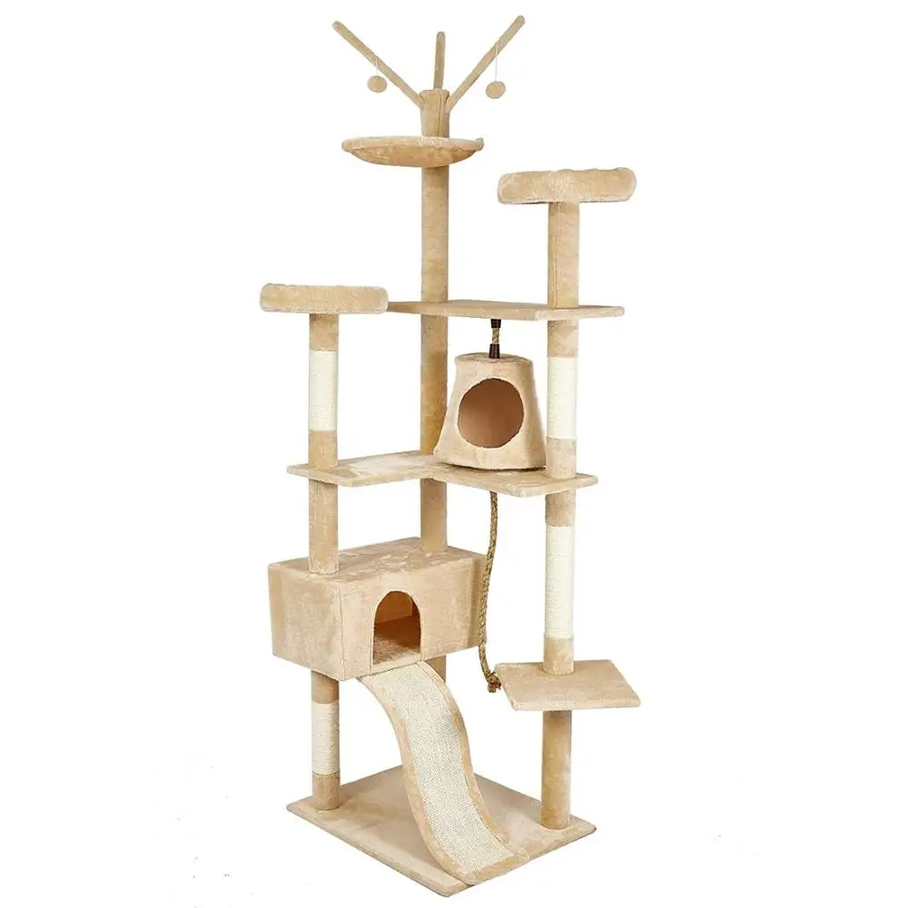 Cat's Scratch Posts sisal Big Cat Tree Tower Condo Furniture Scratch Post Jumping Toy with Ladder for Kittens Pet House Play C05
Cat's Scratch Posts sisal Big Cat Tree Tower Condo Furniture Scratch Post Jumping Toy with Ladder for Kittens Pet House Play C05