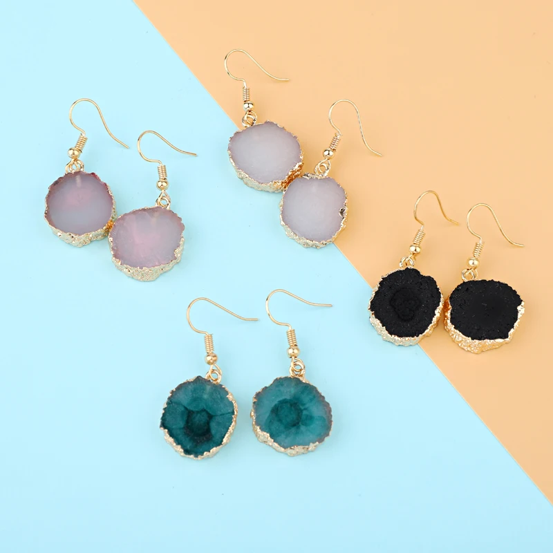 Dayoff Winter Woman Jewelry Irregular Resin Drop Earings For Women Handmade Boho Simulated Drusy Stone Dangle Earrings E375
Dayoff Winter Woman Jewelry Irregular Resin Drop Earings For Women Handmade Boho Simulated Drusy Stone Dangle Earrings E375
