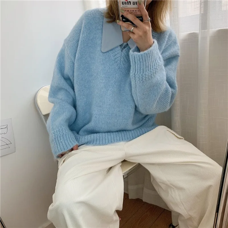 2020 autumn and winter new solid color V-neck lazy gentle color soft sweet thread small design sweater
2020 autumn and winter new solid color V-neck lazy gentle color soft sweet thread small design sweater