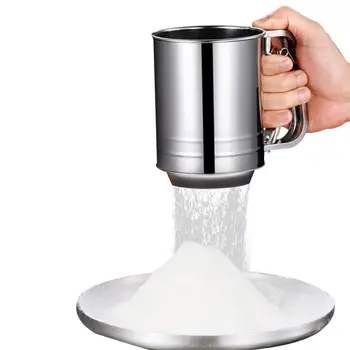 Stainless Steel Flour Sieve Semiautomatic Hand-held Cup Filter Powder Sieve Cup Baking Tools Cake Decorating Tools Bakery Tools
Stainless Steel Flour Sieve Semiautomatic Hand-held Cup Filter Powder Sieve Cup Baking Tools Cake Decorating Tools Bakery Tools