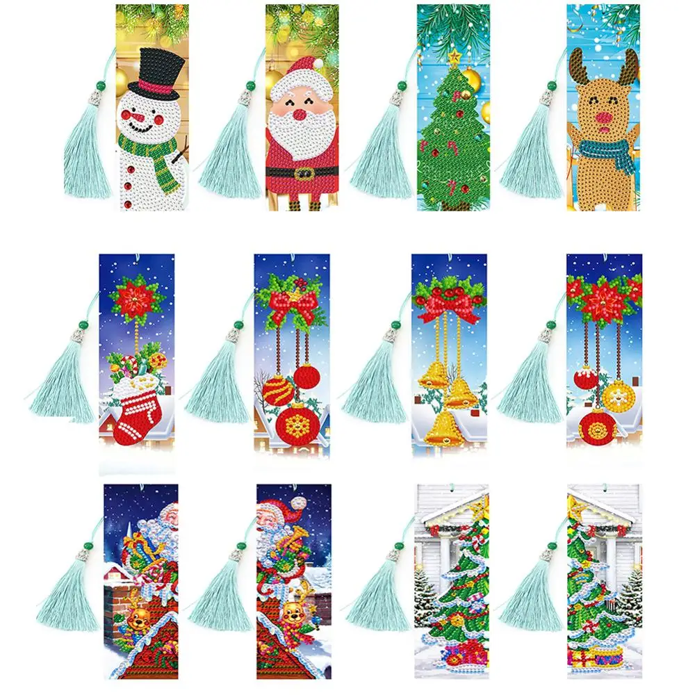 4pc Christmas Series Bookmark DIY Mosaic Tassel Book Marks Diamond Embroidery Leather Page 5D DIY Special Shape Diamond Painting
4pc Christmas Series Bookmark DIY Mosaic Tassel Book Marks Diamond Embroidery Leather Page 5D DIY Special Shape Diamond Painting