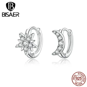 Crystal Moon And Star Cubic Zircon Stud Earrings BISAER 925 Sterling Silver Moon And Star Stud Earrings for Women Jewelry GAE289
Crystal Moon And Star Cubic Zircon Stud Earrings BISAER 925 Sterling Silver Moon And Star Stud Earrings for Women Jewelry GAE289