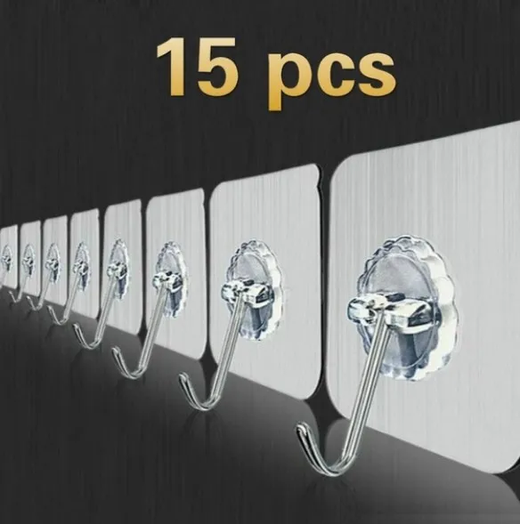 15 PCs Transparent Strong Self-adhesive Door Hangers Wall Towel Mop Hand Bag Hooks For Hanging Kitchen Bathroom Accessories 
15 PCs Transparent Strong Self-adhesive Door Hangers Wall Towel Mop Hand Bag Hooks For Hanging Kitchen Bathroom Accessories