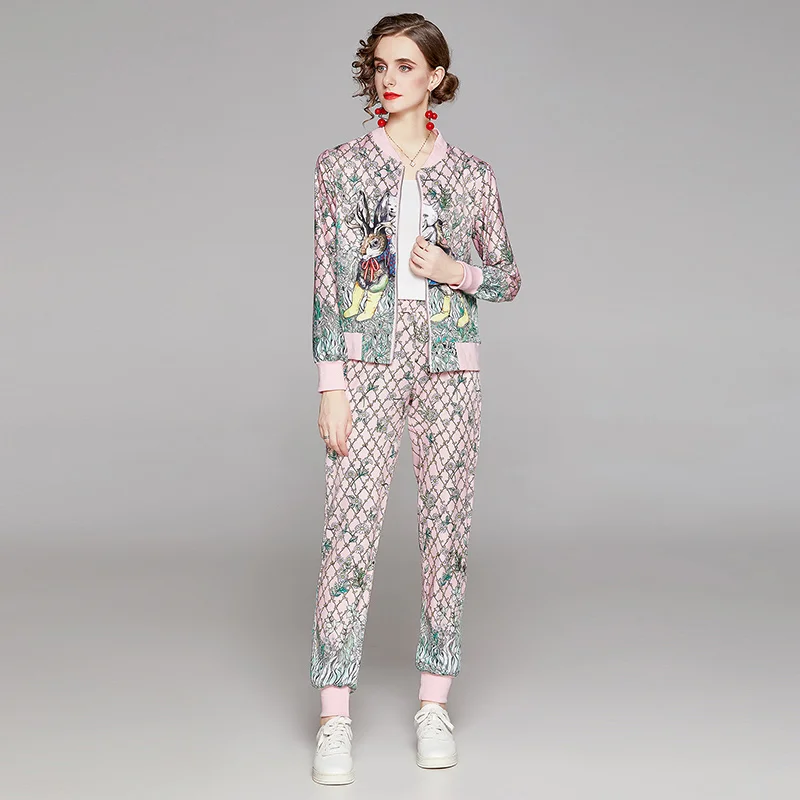 Spring Summer Fall Runway 2 Piece Womens Sets Vintage Print Crew Neck Zippered Long Sleeve Top Jacket Coat Pant Suits Outfits
Spring Summer Fall Runway 2 Piece Womens Sets Vintage Print Crew Neck Zippered Long Sleeve Top Jacket Coat Pant Suits Outfits